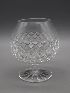 Vtg Atlantis Montalegre Cut Crystal Brandy Snifter Glass Diamond Pattern Signed